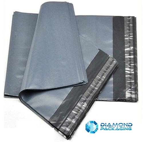 Diamond Packaging Versandtaschen, Verpackungsmaterial, Verpackungstüten, Kunststoff, 250 x 350 mm, Grau, 2000 Stück