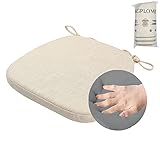 KGPLOME Chair Cushion with Ties for Dining Chairs - Memory Foam Non Slip Kitchen Chair Pad and Dining Seat Cushion with Machine Washable Cover [16.5 x 16.2 Inches] (Light Beige, 1)