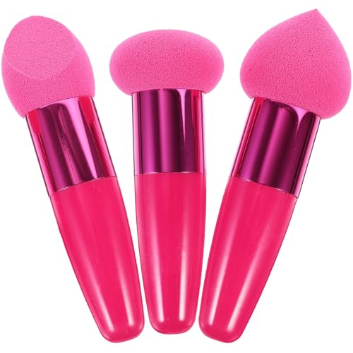 Didiseaon 3 piezas Pinceles Maquillaje Base con Esponja Suave y Mango Ergonómico Aplicadores Versátiles para Maquillaje Líquido y Polvo para Uso Profesional y Diario Casa o Salón de Belleza