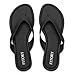 FITORY Women's Casual Flip Flops,Comfortable Thong Walking Slide,Summer Beach Flat Sandals for Indoor and Outdoor Black Size 9