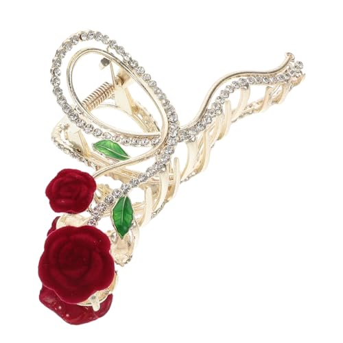 NOLITOY Pinza para Cabello Rosa con Cristales Brillantes Clip Resistente para Moños Altos Accesorio Vintage para Mujeres y Fiestas para Recogidos y Coletas Elegantes