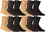 Yacht & Smith 12 Pairs of Loose Fit Non-Binding Soft Cotton Diabetic Crew and Ankle Socks, Bulk...
