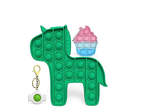 KALSARIA pop it Set,Rainbow pop it,Bubble Toy,pop it Toy,pop it Game,pop it for Kids,pop it Toy for Boys,pop it Toy for Girls,Adults (3 in 1 Horse )