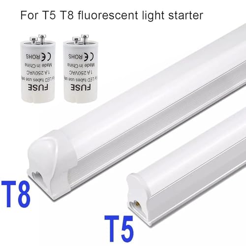 SRunDe 12 Stück Leuchtstoffröhren-Starter 4-65 W 1A 85-265V T5/T8 Starterset Dummy Starter