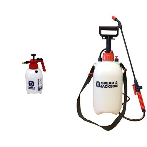 Spear & Jackson 2LPAPS Pump Action Pressure Sprayer, 2 L & Spear & Jackson Pump Action Pressure Sprayer, 5 L Set