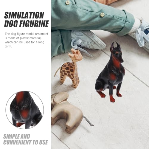 Figura realista de perro Doberman de plástico 16.2x8.7x5.3 cm miniatura 3