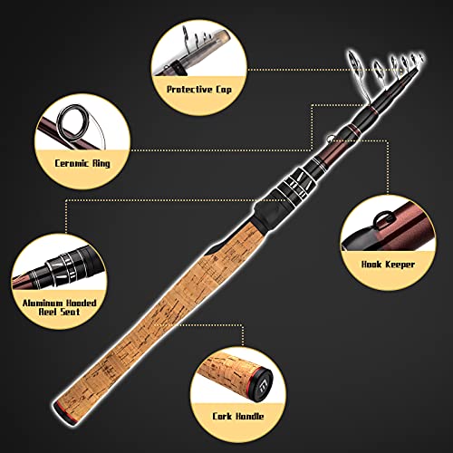 eow xpedite portable telescopic fishing rods spinning amp casting 24t carbon blanks amp solid carbon tip cork handle travel rod short collapsible rods