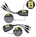 AAOTOKK BNC to RJ45 Transmitter Transceiver DC Power Passive Audio Video Balun HD-CVI/TVI/AHD/CVBS with DC Jack for 720P-1080P 3MP 4MP 5MP 8MP CCTV Security DVR Surveillance Camera System(19cm/4Pairs)