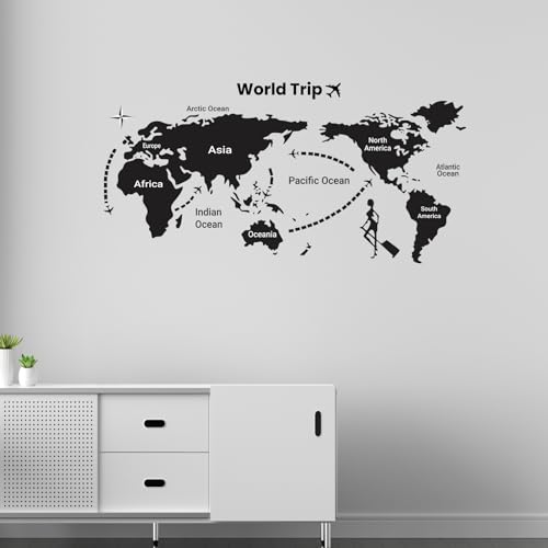 Image of CVANU World Trip Self-Adhesive Vinyl Wall Sticker for Wall Decoration (17inX35in) S261