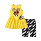 L.O.L. Surprise! Girls A-Line Sleeveless Dress Shorts Set Girls Holiday Outfits 2pcs Girls Yellow Dress 3 Years