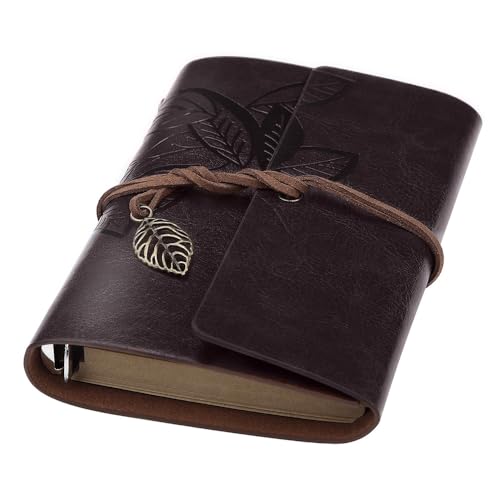 BEYONG Leather Journal for Men & Women, Mini Pocket Notebook Perfect for Gift, Diary, Sketch Book, Memo Pad, Small Notepad (Black, 4