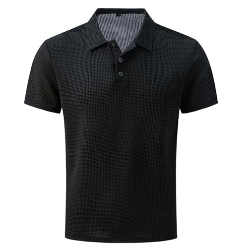 Polo Breeze para Hombre con Ajuste para Barriga Cervecera, Polo Manga Corta Slim Fit, Elástica y Secado Rápido, Cuello Texturizado, Camisetas Deporte Ultra Cómoda Sedosa Transpirable Verano Casual