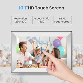 Frameo Digital Picture Frame 10.1 Inch Smart WiFi Digital Photo Frame, IPS Touch Screen, 32GB, Electronic Slideshow, Load from Phone App, Auto-Rotate, for Grandparents & Mothers Day