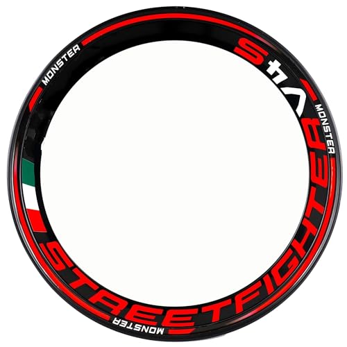 Aufkleber Motorrad Reflektierende Felgenaufkleber Für Ducati Streetfighter V4S V4 S, Nabenaufkleber, Felgenstreifen-Aufkleber-Set, Wasserdicht Wetterfeste Felgenaufkleber(Farbe 1)