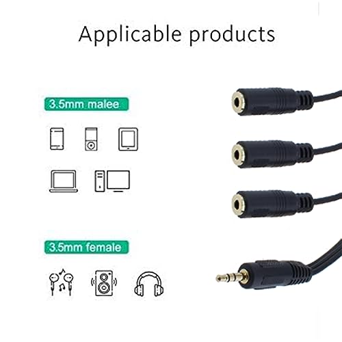 2 cables divisor de audio 3.5 mm 1 macho a 3 hembras miniatura 5
