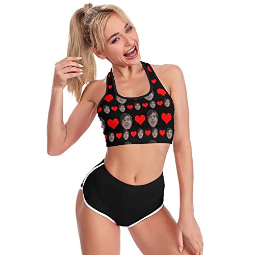 Women Girls Custom 02 Comfy Funny Custom Face Novelty Personalized With Face Photo Racerback Sports Vest Tank Top Shirts Comfortable Workout Bras For Yoga #TOP4