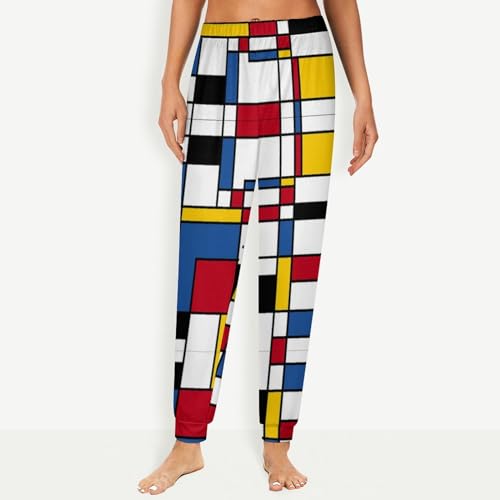 ARAZI Mondrian Style Personalized Patterned Home Pajamas Soft And Comfortable Trousers Fashionable Trousers2
