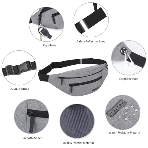 MAXTOP Bauchtasche Gürteltasche für Damen und Herren Hüfttasche Outdoor Groß Handytasche Sport Wasserdicht Laufgürtel Umhängetasche Geldgürtel für Camping Wandern Fitness Fahrrad Geschenke
