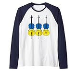 Cello-Cellist mit ukrainischer Flagge und Streichmusiker Raglan