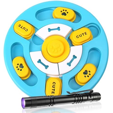 Dog Puzzle Toys with Black Light, Interactive Dog Food Feeder with Squeaky IQ Training, Slow Feeder, Mentally Stimulation Toys for Large Medium Small Dog Puppy Cat Cover