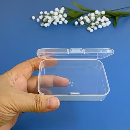 Image of Rectangular Clear Plastic Box Containers (3.46 inch x 2.36 inch x 0.83 inch), 12 Pack Small Storage Boxes with Lids for Beads, Earplugs, Pins, Small Items etc.