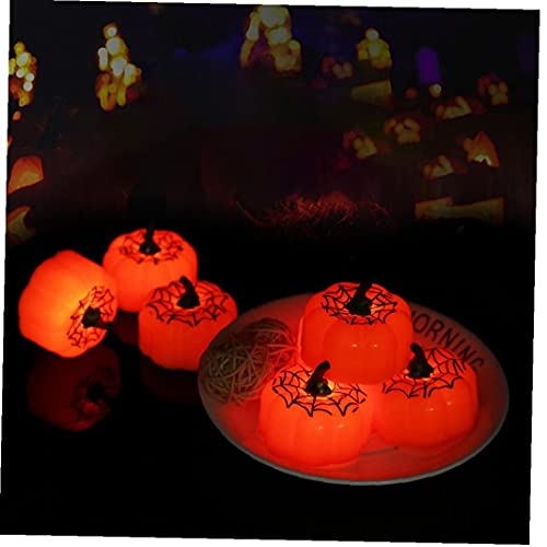 Pompoen Light LED Battery Tea Lights Flameless Halloween Pumpkin Candles verzachten The Light Orange 12st - Image 7