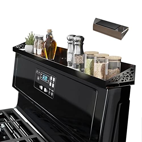 STUTOV 30" Magnetic Stove Top Shelf – Black Spice Rack