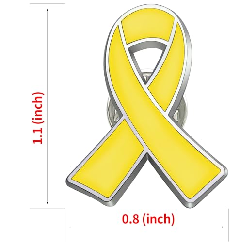 12/25/50/100/200 pieces Metal Yellow Ribbon Pin Awareness Ribbon lapel Pins Bone Cancer Awareness Support Campaign Charity Donation Event Gift Accessories Brooch pins bulk2