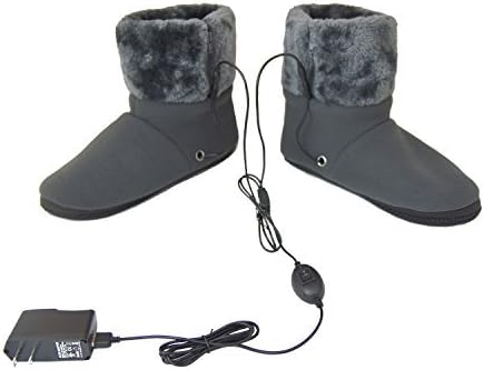ObboMed MF-2305L Far Infrared Carbon Fiber Heated Foot Warmer/Boots/Slipper, USB 5V 10W – Auto Off, Size L: #45.5 (fits Foot up to 45.5)