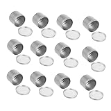 OUNONA 12Stücke Aluminium Cremegefäße für Haar und Hautpflegeprodukte Nachfüllbare Behälter für und Aufbewahrung Silberfarben