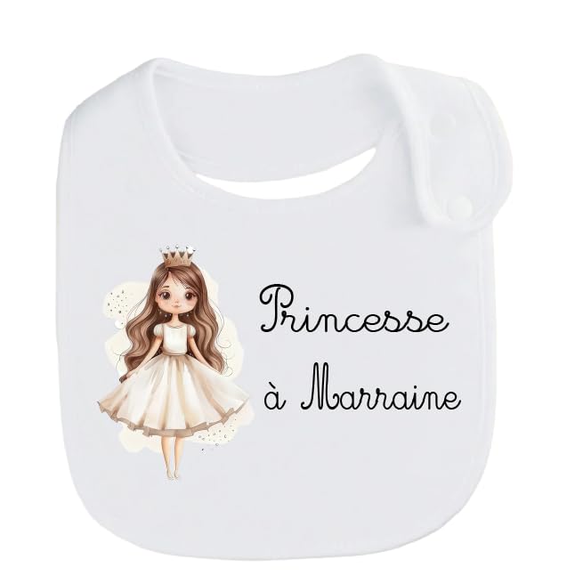 Bavoir personnalisé princesse/Cadeau petite fille/Cadeau bavoir/marraine/mamie/maman/tatie