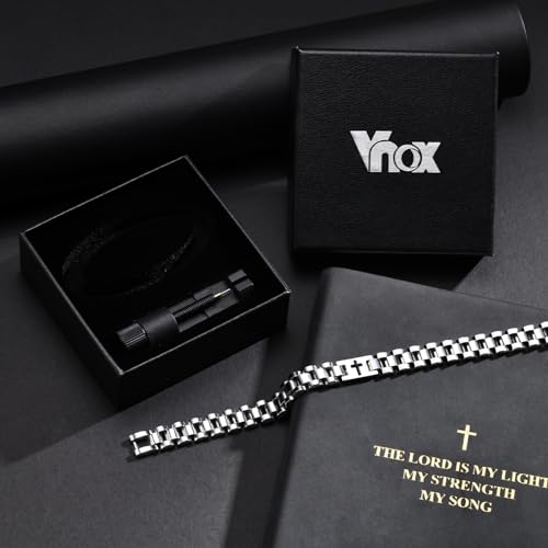 Vnox Silver Cross Bracelets For Men thumb #5
