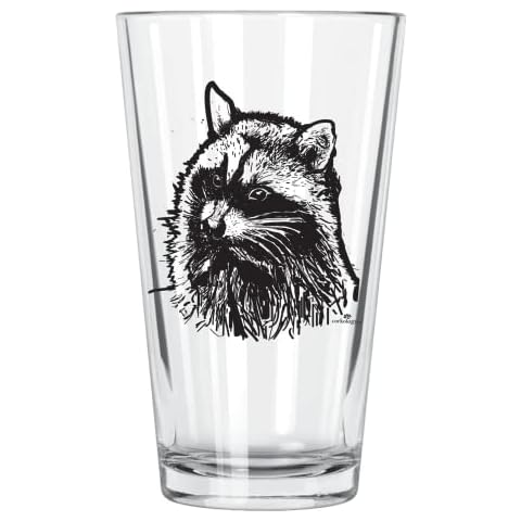 Corkology Raccoon Pint Glass, Clear Cover