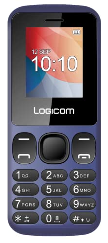 Logicom - Mobile Double Sim Le Posh 186, écran 1,77’’, Batterie de 600 mAh, autonomie jusqu'a 3 Heures en Communication et Jusqu’à 120 Heures en Veille, avec Une Fonction Torche, Bleu