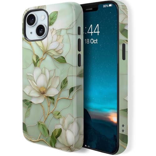 Coque iPhone 16 Pro Max antichoc fleur de magnolia compatible Magsafe protection robuste