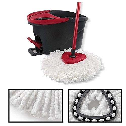 YOQXHY 6 Pack Spin Mop Replacement Heads [Triangle] EasyWring Microfiber Mop Refills for Easy Cleaning 360 Degrees Spin Mop,(White) - Thumbnail 5