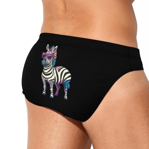 Cool-glasses Zebraes Men's Swim Trunks Briefs Swimsuit Swimwear Bathing for Underwear Beach4