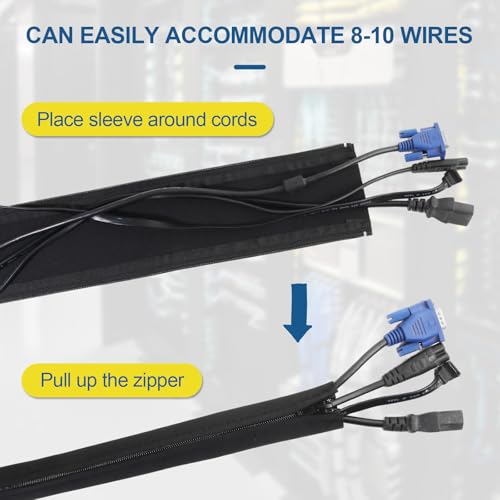 4 Pack Cable Sleeves, 20 inch Neoprene Cable Management Sleeves miniatura 2
