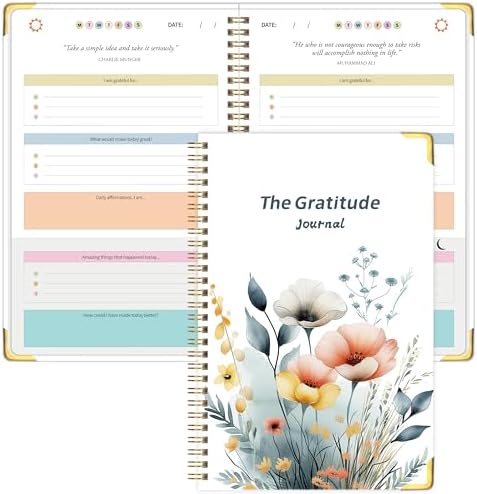 The Gratitude Journal for Women & Men, Hardcover Spiral 5 Minute ...