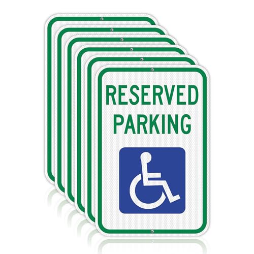 OLANZU Handicap Parking Sign Pack of 6