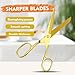 Gold Scissors for Office Multipurpose Stylish: 7 inch - Comfort Grip - Stainless Steel - Scissors with Home - School - for Cutting Paper - Open Envelopes - Cut Tape (Gold Scissors for Office)