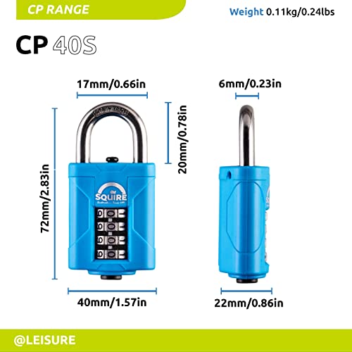 Squire Heavy Duty Padlock (CP40S), Toughest Steel Shackle, 4 Wheel Combination Padlock - Image 3