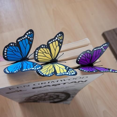Image of Set of 6 Butterfly Bookmark - Assorted Colours | 3D Monarch Design | Eco-Friendly Bioplastic | Aesthetic Gift for Book Lovers, Women, Kids | Cute Bookmarks for Novels & Journals |
