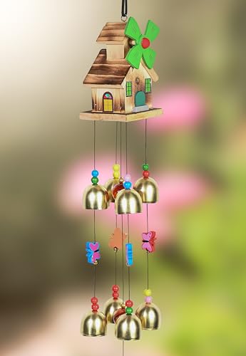 Image of ZAICUS Feng Shui Wind Chimes for Home - Hanging Decorative Items for Balcony - Positive Energy Items for Home - Wind Chimes for Balcony (House Wind Chime- 9-Bells)