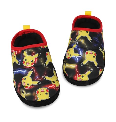 Pantuflas de Pokemon Pikachu para niños con forro polar cálido y suela cómoda