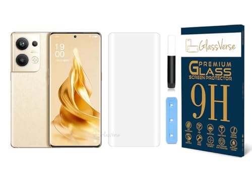 Image of GlassVerse Reno 9 Pro Plus UV Tempered Glass Screen Protector. Pack Of 1 | 3D Curved Edge | 9H Hardness | Full UV Glue with UV Light | Anti-Scratch | Case Friendly | HD Clear. (6.7 Inches)