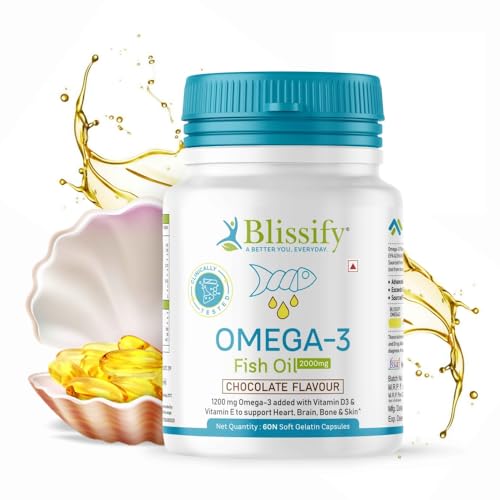 Blissify Omega-3 1000Mg With Fish Oil – Epa + Dha (Guarantee Results) Must Try Ones. (Fish Oil-60 Capsules)
