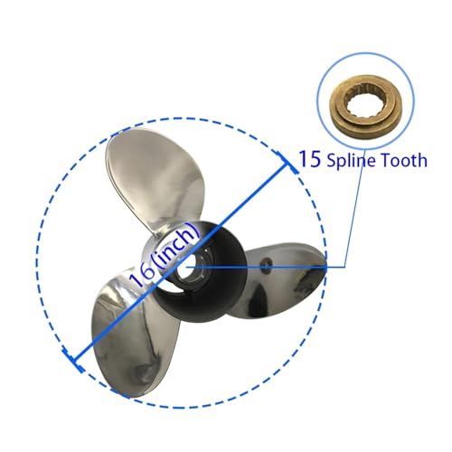 Image of Ship Outboard Propeller 16X18.5 for 150-300HP Stainless Steel 15 Tooth Splines Outlet Boat Parts 99105-00800-18P