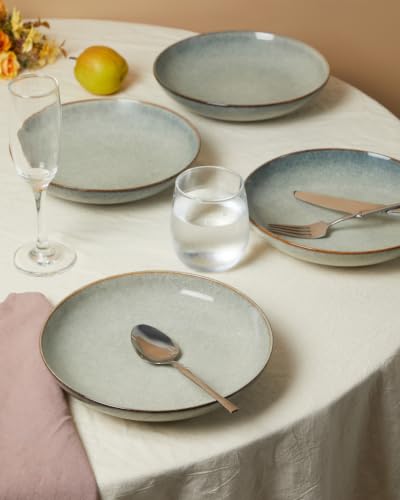 Image of Pokini 8.75'' Ceramic Pasta Bowls Set of 4, Salad Bowls Pasta Serving Bowls