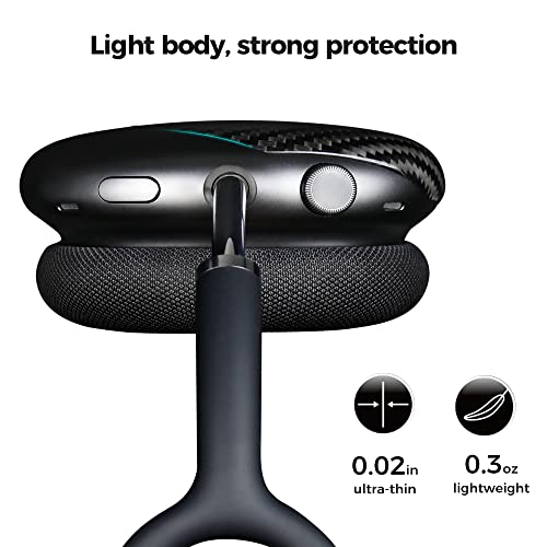 Carbon Fiber Case For Airpods Max, Monocarbon Genuine Carbon Fiber Case For Airpods Max Headphones, With Airpods Max Covers Apple Headphone Cases Ultra Protective-Glossy Black #TOP3